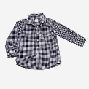 Crewcuts Navy and White Checkered Button Up Shirt